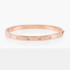 Kate Spade Rose Gold Set in Stone Hinged Bangle